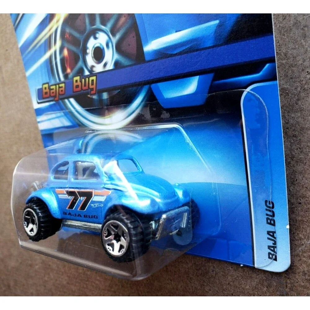 2005 Hot Wheels BAJA BUG Metallic Light Blue Mainline #161 1:64 OFF ROAD 5 Spoke